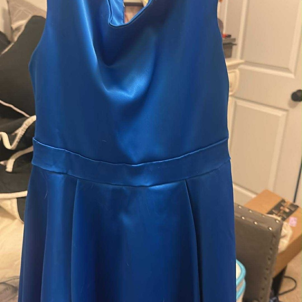 Blue Satin Dress